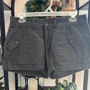 Converse Women's Gray Cargo Shorts with Button Flap Pockets